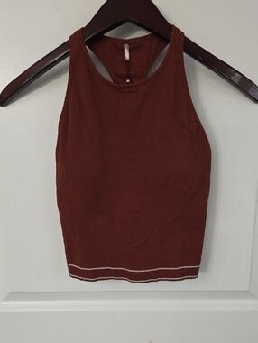 Women's Ribbed Racerback Sports Bra Tank - Brown